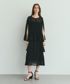 GRACE CONTINENTAL シフォンフリルポンチョ