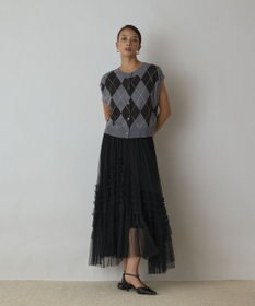 GRACE CONTINENTAL イレギュラ－チュ－ルスカート ブラック