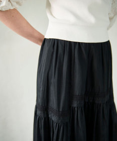 GRACE CONTINENTAL ギャザーレースロングスカート