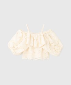 GRACE CONTINENTAL カットワークオフショルトップ