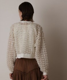 GRACE CONTINENTAL フリンジニットzipカーディガン