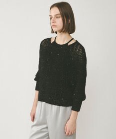 GRACE CONTINENTAL スパンメッシュニットトップ