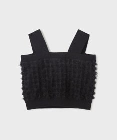 GRACE CONTINENTAL フリンジニットベアトップ