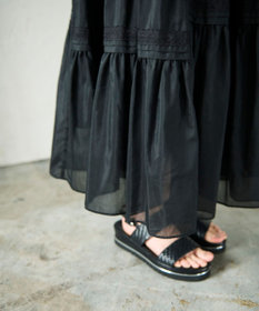 GRACE CONTINENTAL ギャザーレースロングスカート