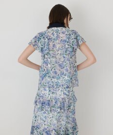 GRACE CONTINENTAL フラワープリントラッフルフリルブラウス