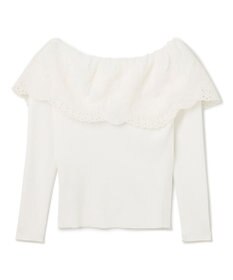 GRACE CONTINENTAL カットワークリブニットトップ