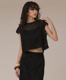 GRACE CONTINENTAL バックフレアチュールトップ ブラック