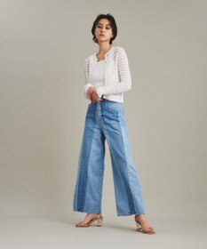 GRACE CONTINENTAL 切替ワイドデニムパンツ