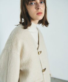 GRACE CONTINENTAL ノーカラーシャギーコート