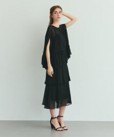 GRACE CONTINENTAL シフォンフリルポンチョ