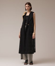 【新品】グレースクラス グレースコンチネンタル トリアセ ロングジレ ベスト 黒 カラミロングジレ / GRACE CONTINENTAL | GRACE CONTINENTAL