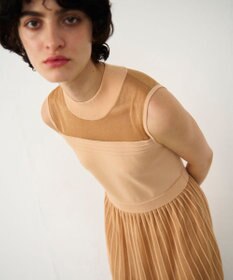 GRACE CONTINENTAL ラメシアープリーツニットワンピース