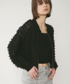 GRACE CONTINENTAL フリンジニットzipカーディガン