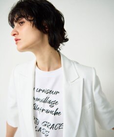 GRACE CONTINENTAL リネンタッチハーフスリーブジャケット