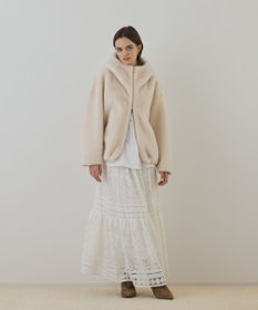 GRACE CONTINENTAL フェイクミンクフードジャケット