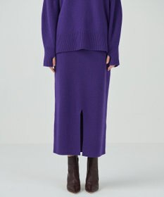 GRACE CONTINENTAL クーマラムニットスカート パープル