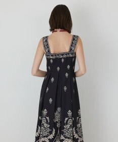 GRACE CONTINENTAL ダマスクパターンプリントワンピース