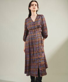 ヘリンボーンチェックプリントワンピース / GRACE CONTINENTAL ヘリンボーンチェックプリントワンピース / GRACE CONTINENTAL