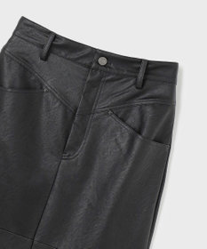 GRACE CONTINENTAL クラッシュレザータイトスカート