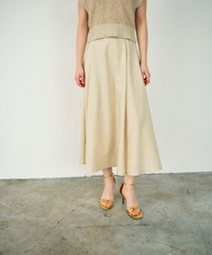 GRACE CONTINENTAL リネンタッチタックフレアスカート