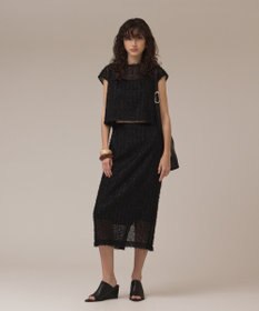 GRACE CONTINENTAL バックフレアチュールトップ