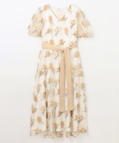 GRACE CONTINENTAL レトロフラワー刺繍ワンピース