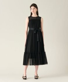 GRACE CONTINENTAL プリーツロングドレス ブラック