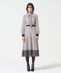 GRACE CONTINENTAL モノグラムプリントレイヤードワンピース