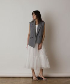 GRACE CONTINENTAL チュールコンビティアードワンピース