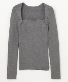 GRACE CONTINENTAL スクエアネックリブトップ