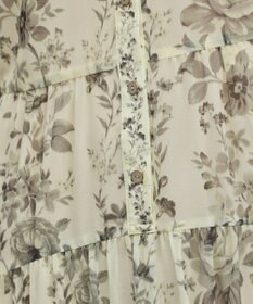 GRACE CONTINENTAL フラワープリントティアードワンピース