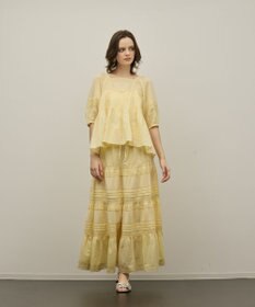 GRACE CONTINENTAL ピンタックティアードスカート