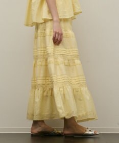 GRACE CONTINENTAL ピンタックティアードスカート