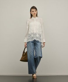 GRACE CONTINENTAL ワイドストレートデニムパンツ