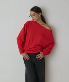 GRACE CONTINENTAL アシメテレコカットトップ レッド