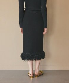 GRACE CONTINENTAL ラメフェザーフリンジスカート