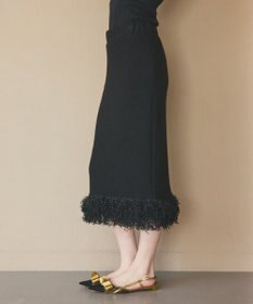 GRACE CONTINENTAL ラメフェザーフリンジスカート