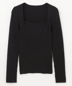 GRACE CONTINENTAL スクエアネックリブトップ