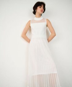 GRACE CONTINENTAL ラメシアープリーツニットワンピース