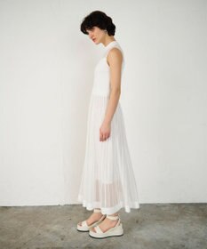 GRACE CONTINENTAL ラメシアープリーツニットワンピース