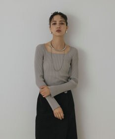 GRACE CONTINENTAL ハイゲージリブニットトップ