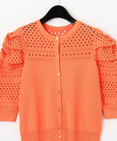 わにわに　グレースコンチネンタル　ニットワンピース　オレンジ　カーディガン アイレットニットカーディガン / GRACE CONTINENTAL | GRACE