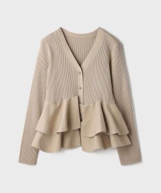 GRACE CONTINENTAL ペプラムニットカーディガン