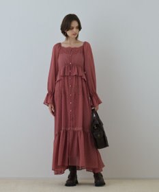 GRACE CONTINENTAL レースコンビカットジャガードワンピース