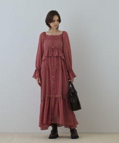 GRACE CONTINENTAL レースコンビカットジャガードワンピース