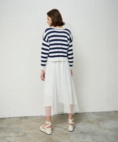 GRACE CONTINENTAL ニットボーダーカーディガン