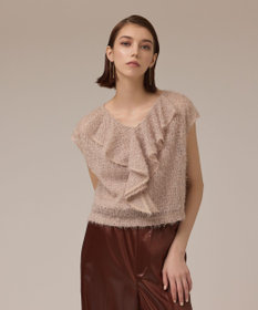 GRACE CONTINENTAL バックフレアチュールトップ ベージュ