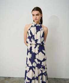 GRACE CONTINENTAL キカプリントホルタードレス