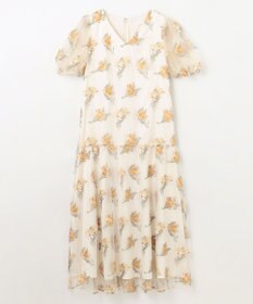 GRACE CONTINENTAL レトロフラワー刺繍ワンピース