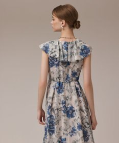 GRACE CONTINENTAL フラワープリントフリルワンピース